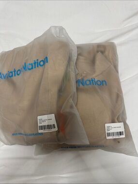 Aviator Nation Sweatshirt and Sweatpants in Sand